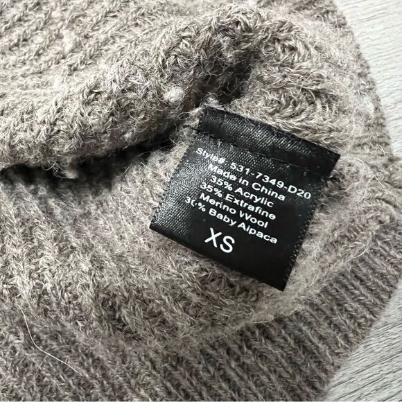 Jenni Kayne Wool Baby Alpaca V Neck Oversized Sweater Size XS Taupe - Picture 4 of 7